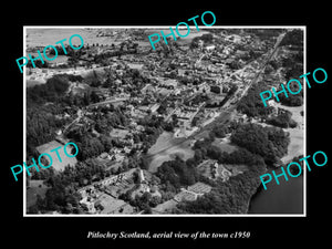 OLD LARGE HISTORIC PHOTO OF PITLOCHRY SCOTLAND, AERIAL VIEW OF THE TOWN c1950 6