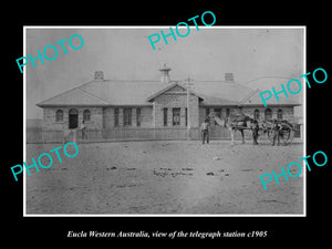 OLD LARGE HISTORIC PHOTO OF EUCLA WESTERN AUSTRALIA, THE TELEGRAPH STATIION 1905