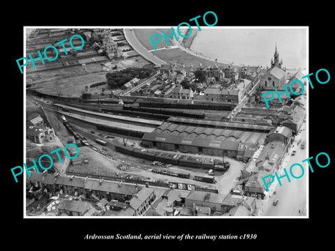 OLD LARGE HISTORIC PHOTO OF ARDROSSAN SCOTLAND, THE RAILWAY STATION c1930 1