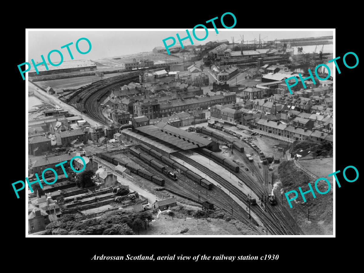 OLD LARGE HISTORIC PHOTO OF ARDROSSAN SCOTLAND, THE RAILWAY STATION c1930 2