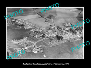 OLD LARGE HISTORIC PHOTO OF BALLANTRAE SCOTLAND, AERIAL VIEW OF THE TOWN c1930 2