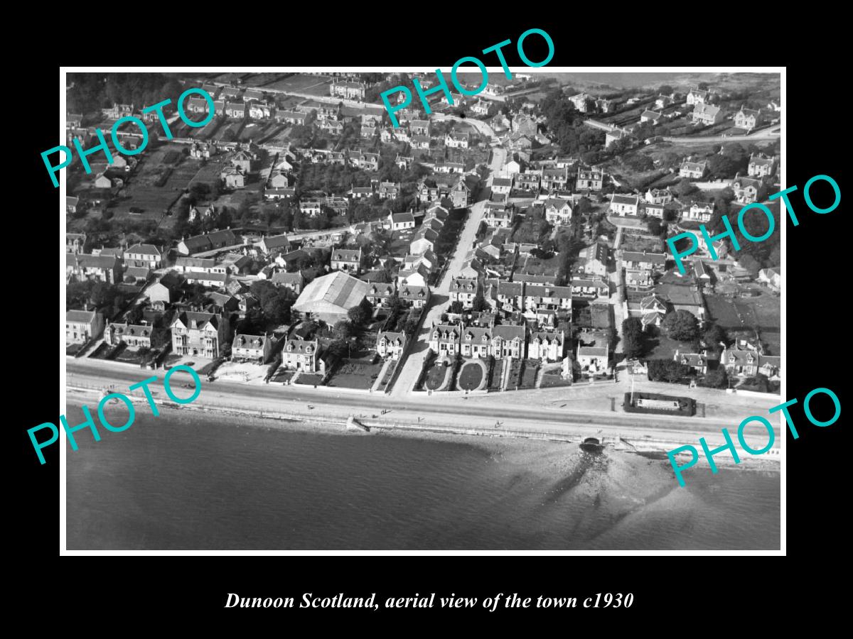 OLD LARGE HISTORIC PHOTO OF DUNOON SCOTLAND, AERIAL VIEW OF THE TOWN c1930 1