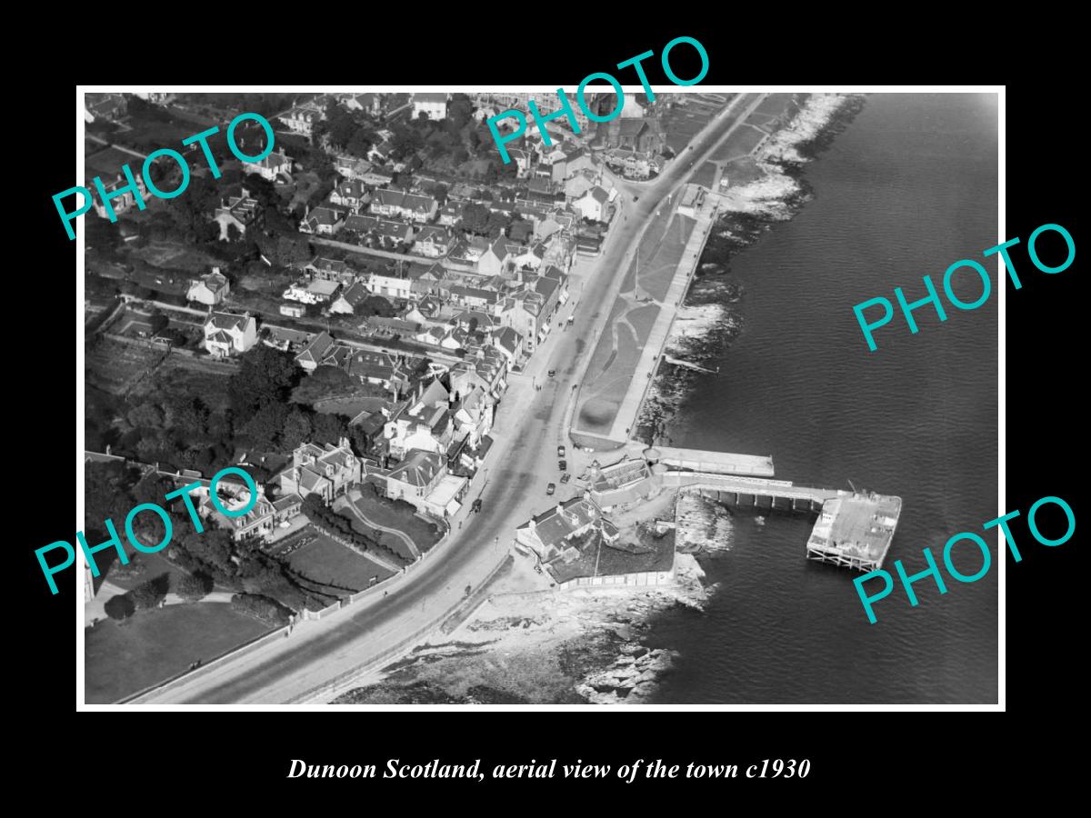 OLD LARGE HISTORIC PHOTO OF DUNOON SCOTLAND, AERIAL VIEW OF THE TOWN c1930 2