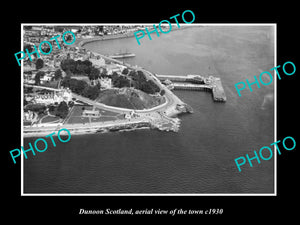 OLD LARGE HISTORIC PHOTO OF DUNOON SCOTLAND, AERIAL VIEW OF THE TOWN c1930 3