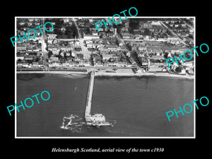 OLD LARGE HISTORIC PHOTO OF HELENSBURGH SCOTLAND, AERIAL VIEW OF TOWN c1930 1