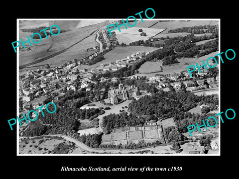 OLD LARGE HISTORIC PHOTO OF KILMACOLM SCOTLAND, AERIAL VIEW OF THE TOWN c1930 1