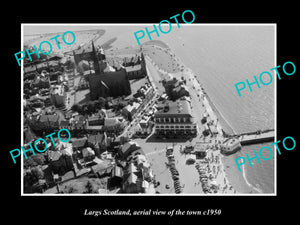 OLD LARGE HISTORIC PHOTO OF LARGS SCOTLAND, AERIAL VIEW OF THE TOWN c1950 3