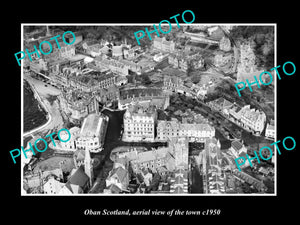 OLD LARGE HISTORIC PHOTO OF OBAN SCOTLAND, AERIAL VIEW OF THE TOWN c1950 5