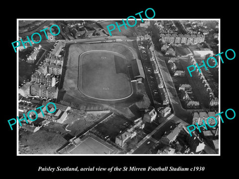 OLD LARGE HISTORIC PHOTO OF PAISLEY SCOTLAND, ST MIRREN FOOTBALL STADIUM c1930