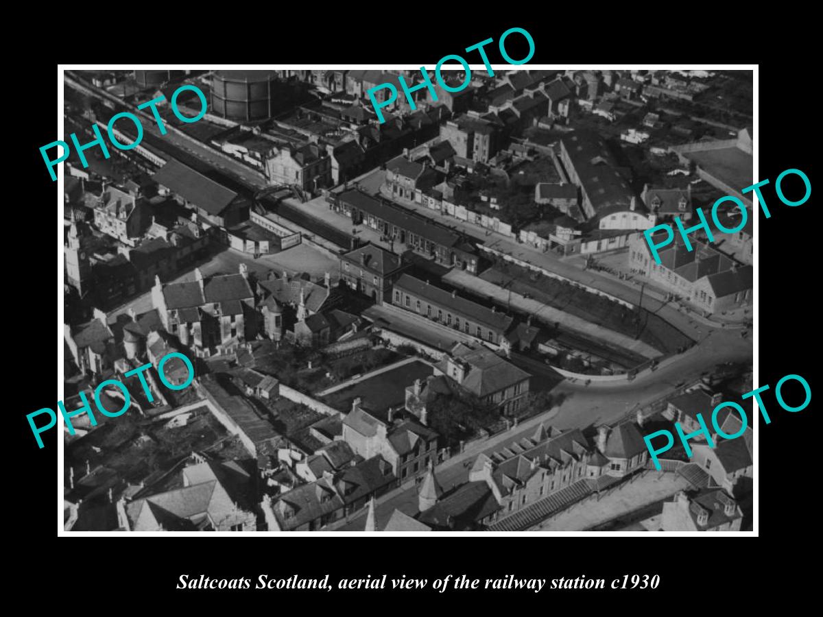 OLD LARGE HISTORIC PHOTO OF SALTCOATS SCOTLAND, THE RAILWAY STATION c1930