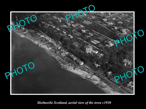 OLD LARGE HISTORIC PHOTO OF SKELMORLIE SCOTLAND, AERIAL VIEW OF THE TOWN c1930 1