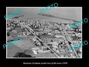 OLD LARGE HISTORIC PHOTO OF STRANRAER SCOTLAND, AERIAL VIEW OF THE TOWN c1930 3