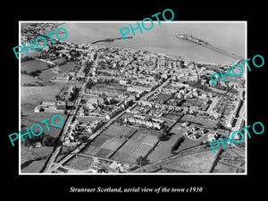 OLD LARGE HISTORIC PHOTO OF STRANRAER SCOTLAND, AERIAL VIEW OF THE TOWN c1930 4