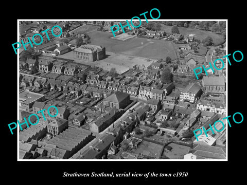 OLD LARGE HISTORIC PHOTO OF STRATHAVEN SCOTLAND, AERIAL VIEW OF THE TOWN c1950 1