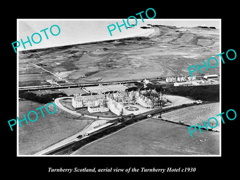 OLD LARGE HISTORIC PHOTO OF TURNBERRY SCOTLAND, VIEW OF TURNBERRY HOTEL c1930 1