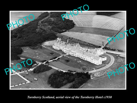 OLD LARGE HISTORIC PHOTO OF TURNBERRY SCOTLAND, VIEW OF TURNBERRY HOTEL c1930 2