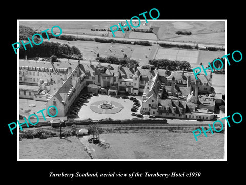 OLD LARGE HISTORIC PHOTO OF TURNBERRY SCOTLAND, VIEW OF TURNBERRY HOTEL c1950 1