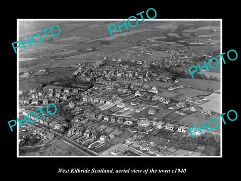 OLD LARGE HISTORIC PHOTO OF WEST KILBRIDE SCOTLAND, AERIAL VIEW OF TOWN c1940 3