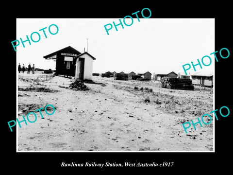 OLD LARGE HISTORIC PHOTO OF RAWLLINA WESTERN AUSTRALIA, THE RAILWAY STATION 1917