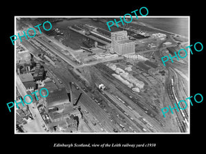 OLD LARGE HISTORIC PHOTO OF EDINBURGH SCOTLAND, THE LEITH RAILWAY YARDS c1930