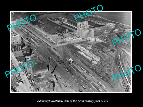 OLD LARGE HISTORIC PHOTO OF EDINBURGH SCOTLAND, THE LEITH RAILWAY YARDS c1930