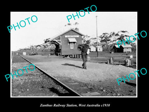 OLD LARGE HISTORIC PHOTO OF ZANTHUS WESTERN AUSTRALIA, THE RAILWAY STATION 1910