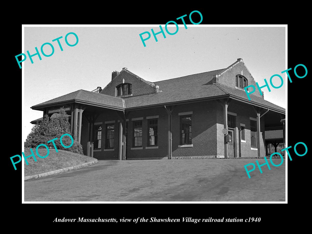 OLD HISTORIC PHOTO OF ANDOVER MASSACHUSETTS, THE SHAWSHEEN RAILROAD DEPOT C1940