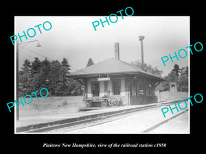 OLD LARGE HISTORIC PHOTO OF PLAISTOW NEW HAMPSHIRE, THE B&M RAILROAD DEPOT c1950