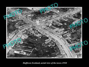 OLD LARGE HISTORIC PHOTO OF DUFFTOWN SCOTLAND, AERIAL VIEW OF TOWN c1930 3