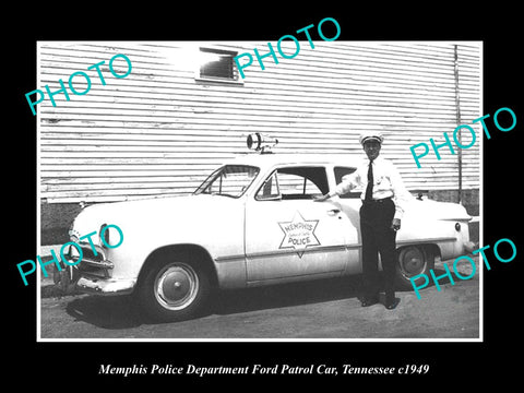 OLD LARGE HISTORIC PHOTO OF MEMPHIS TENNESSEE, THE POLICE FORD PATROL CAR c1949