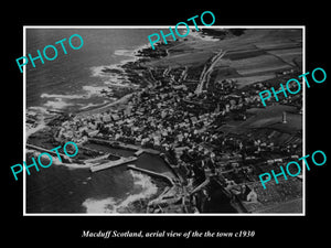 OLD LARGE HISTORIC PHOTO OF MACDUFF SCOTLAND, AERIAL VIEW OF THE TOWN c1930 4