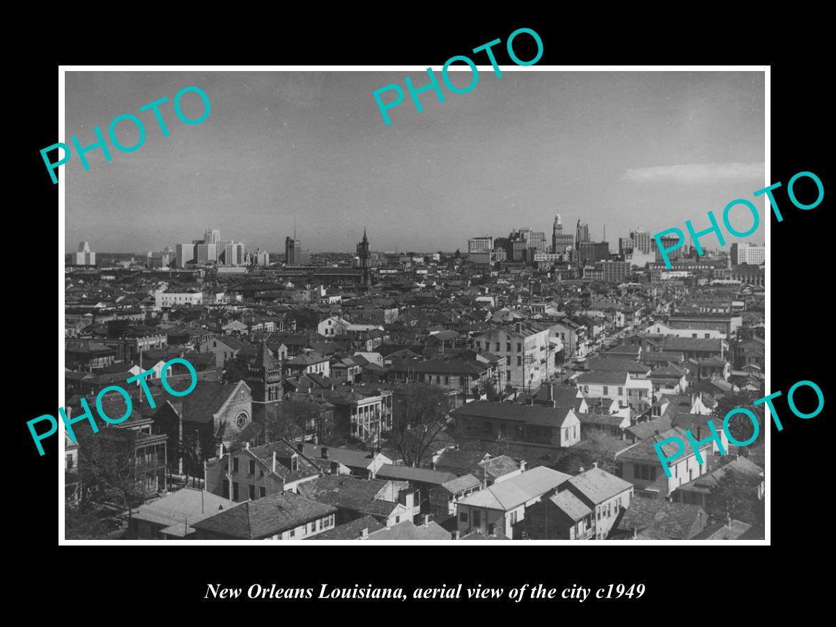 OLD LARGE HISTORIC PHOTO OF NEW ORLEANS LOUISIANA, AERIAL VIEW OF THE CITY c1949