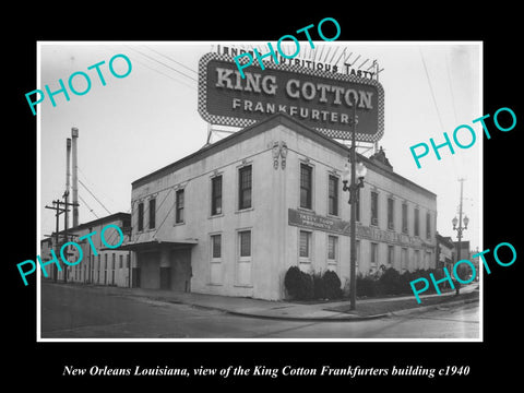 OLD LARGE HISTORIC PHOTO OF NEW ORLEANS LOUISIANA, KING COTTON FRANKFORT c1940