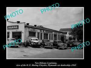 OLD HISTORIC PHOTO OF NEW ORLEANS LOUISIANA, PLYMOUTH & CHRYSLER STORE c1945