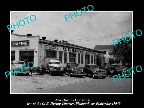 OLD HISTORIC PHOTO OF NEW ORLEANS LOUISIANA, PLYMOUTH & CHRYSLER STORE c1945