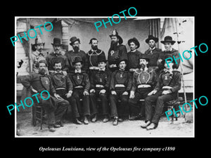 OLD LARGE HISTORIC PHOTO OF OPELOUSAS LOUISIANA, THE OPELOUSAS FIRE Co c1890