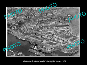 OLD LARGE HISTORIC PHOTO OF ABERDEEN SCOTLAND, AERIAL VIEW OF THE TOWN c1940 3