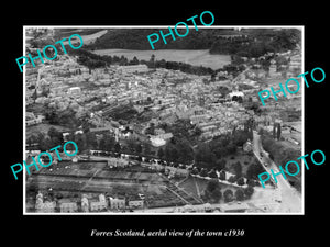 OLD LARGE HISTORIC PHOTO OF FORRES SCOTLAND, AERIAL VIEW OF THE TOWN c1930 3