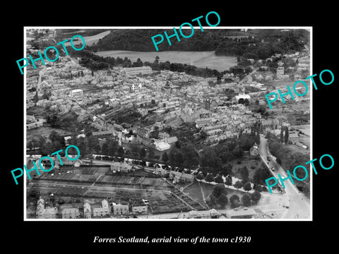 OLD LARGE HISTORIC PHOTO OF FORRES SCOTLAND, AERIAL VIEW OF THE TOWN c1930 3