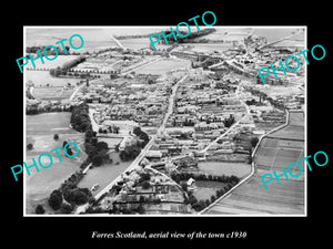 OLD LARGE HISTORIC PHOTO OF FORRES SCOTLAND, AERIAL VIEW OF THE TOWN c1930 4