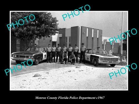 OLD LARGE HISTORIC PHOTO OF MONROE COUTY FLORIDA, THE POLICE DEPARTMENT c1967