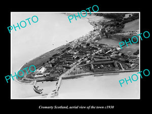 OLD LARGE HISTORIC PHOTO OF CROMARTY SCOTLAND, AERIAL VIEW OF THE TOWN c1930 3