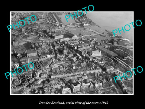 OLD LARGE HISTORIC PHOTO OF DUNDEE SCOTLAND, AERIAL VIEW OF THE TOWN c1940 4