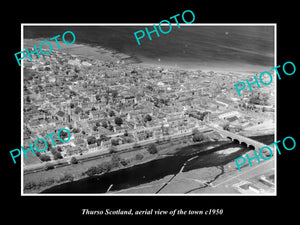 OLD LARGE HISTORIC PHOTO OF THURSO SCOTLAND, AERIAL VIEW OF THE TOWN c1950 2