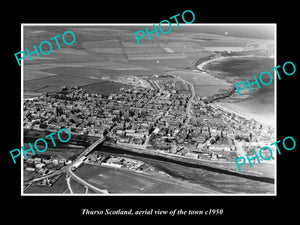 OLD LARGE HISTORIC PHOTO OF THURSO SCOTLAND, AERIAL VIEW OF THE TOWN c1950 4