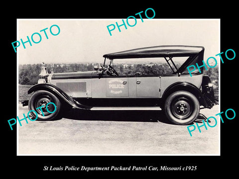 OLD LARGE HISTORIC PHOTO OF St LOUIS MISSOURI, POLICE PACKARD PATROL CAR c1925