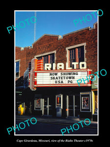 OLD LARGE HISTORIC PHOTO OF CAPE GIRARDEAU MISSOURI, THE RIALTO THEATER c1970