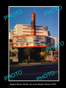 OLD LARGE HISTORIC PHOTO OF DAYTONA BEACH FLORIDA, THE DAYTONA THEATER c1970