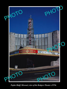 OLD LARGE HISTORIC PHOTO OF POPLAR BLUFF MISSOURI, THE RODGERS THEATER c1970