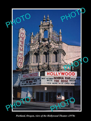 OLD LARGE HISTORIC PHOTO OF PORTLAND OREGON, THE HOLLYWOOD MOVIE THEATER c1970